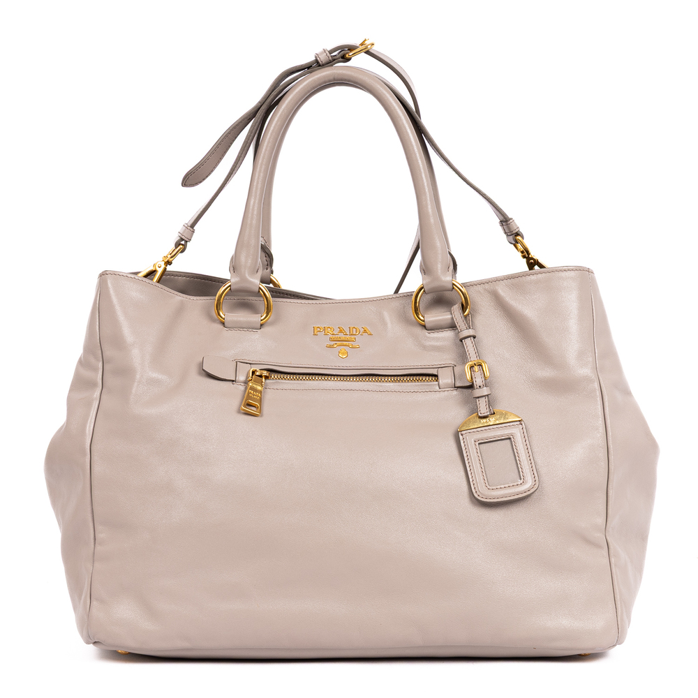 Prada Front Zip Pocket Crossbody Tote